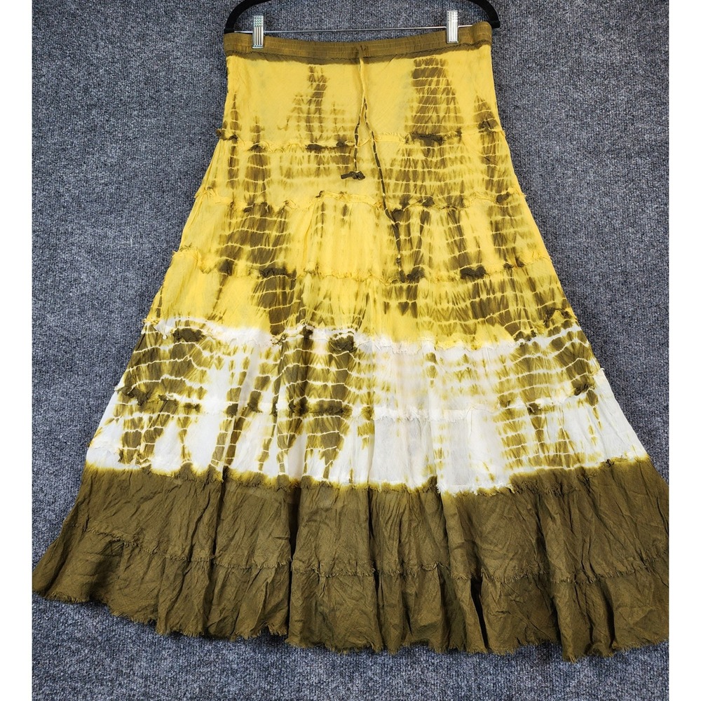 Metrowear Women Boho Cottagecore Fairy Grunge Peasant Tiered Maxi Skirt Size M